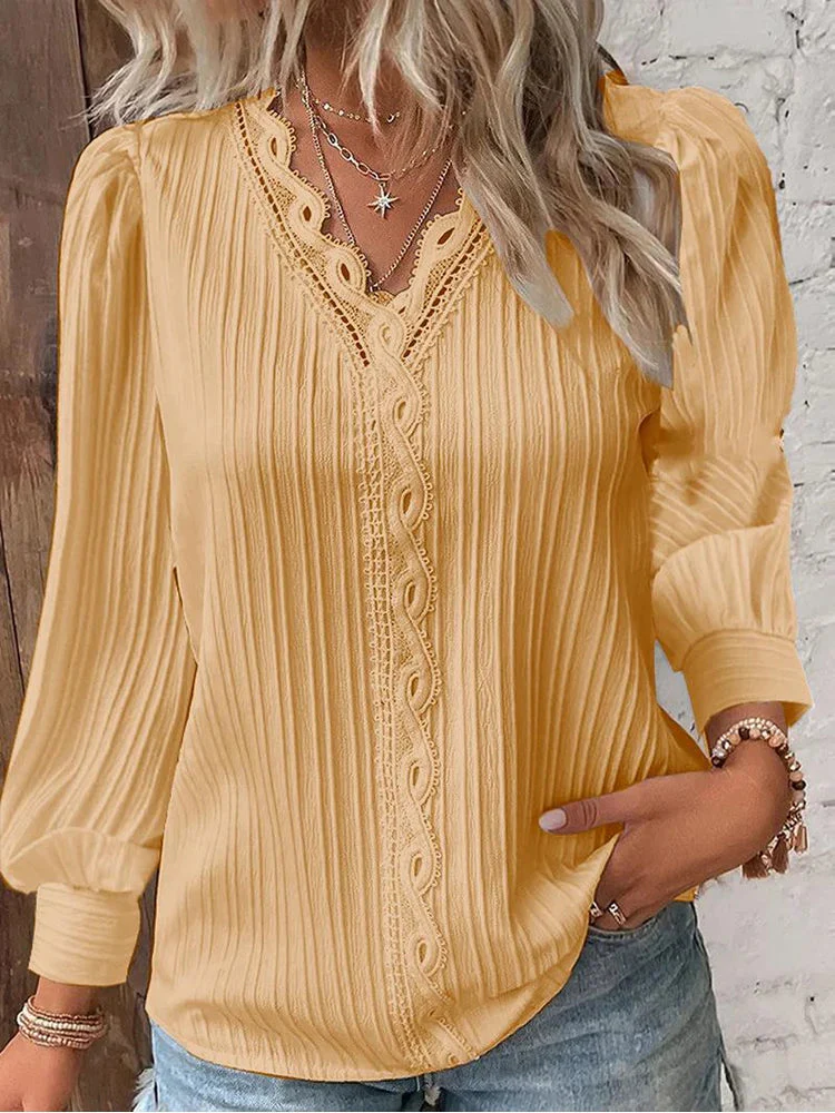 Elegant Women's V-Neck Blouse - Image 6