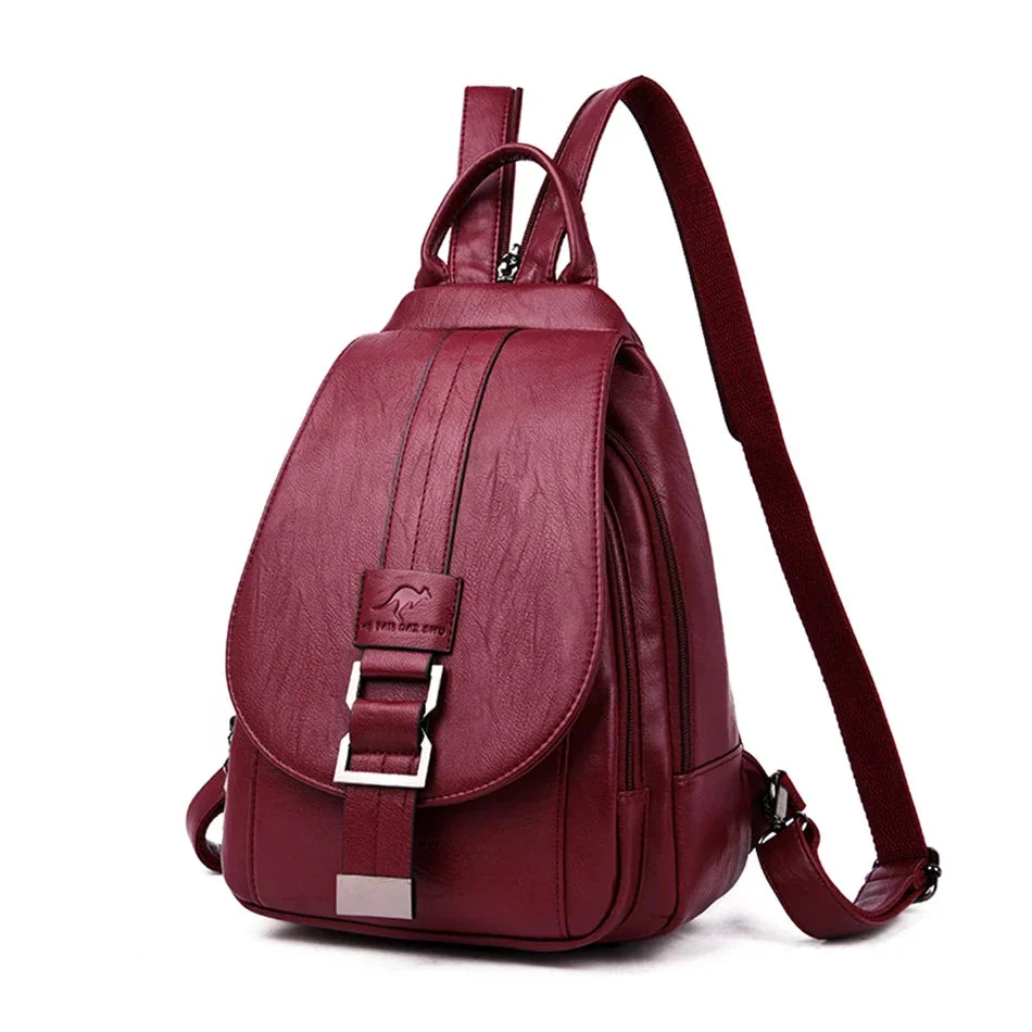 Multifunctional Women's Leather Backpack Allessa - Image 11