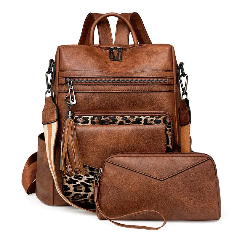 Premium Leather Women's Backpack with Gift Bag - Image 13