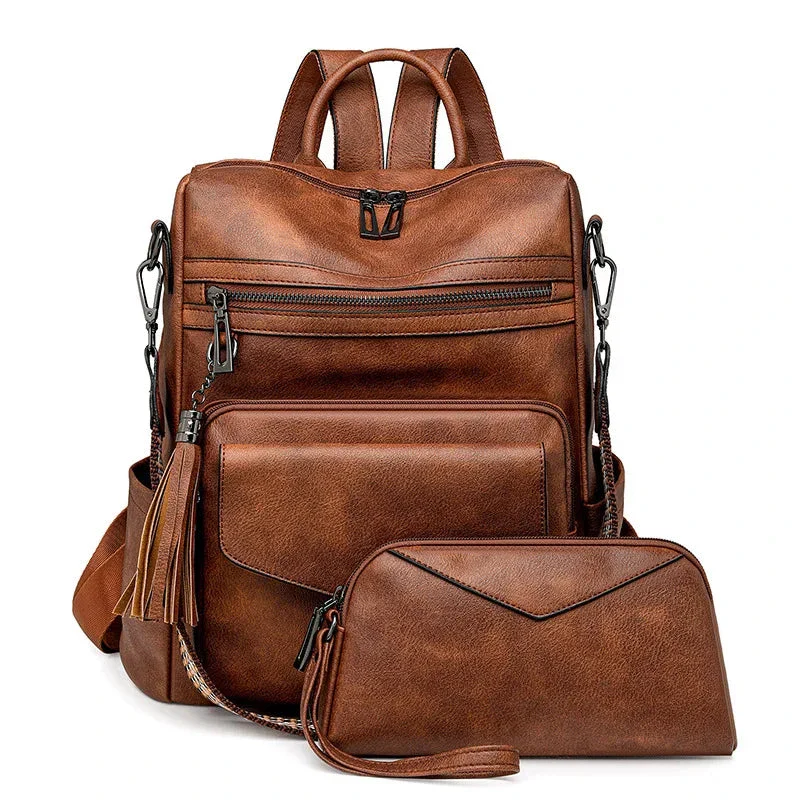 Premium Leather Women's Backpack with Gift Bag - Image 15