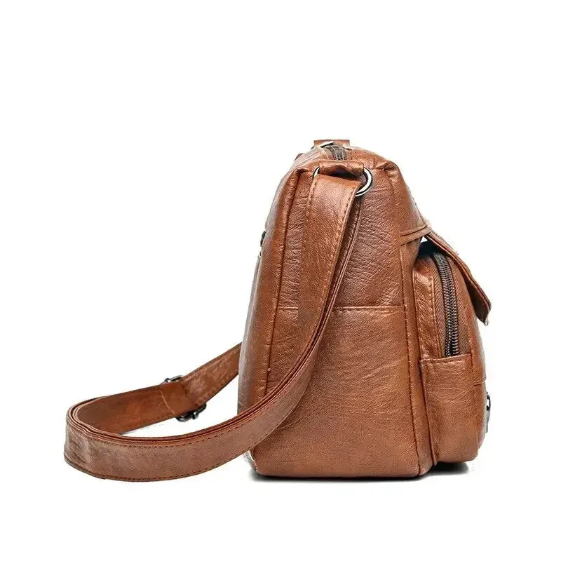 Vintage Women's Shoulder Bag, Soft Leather 'Love' Crossbody - Image 8